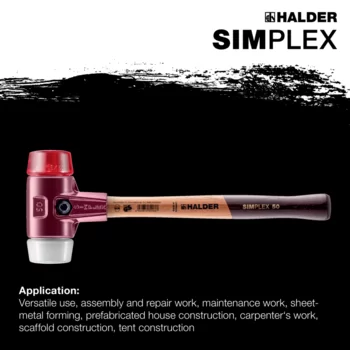                                             SIMPLEX-kladiva s měkkou vložkou Plast / nylon; s tělem z temperované litiny a vysoce kvalitní dřevěnou násadou
 IM0015150 Foto ArtGrp Zusatz en
