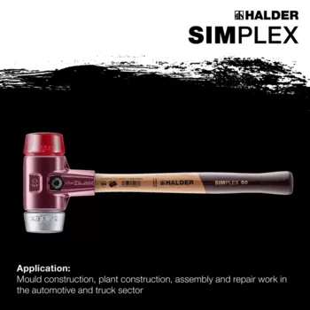                                             SIMPLEX 软面锤  Plastic / soft metal; with cast iron housing and high-quality wooden handle
 IM0015151 Foto ArtGrp Zusatz en
