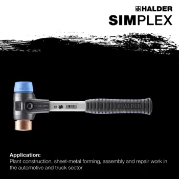                                             SIMPLEX soft-face mallets TPE-soft / copper; with reinforced cast iron housing and fibre-glass handle
 IM0015170 Foto ArtGrp Zusatz en
