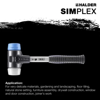                                             SIMPLEX 软面锤  TPE-soft / superplastic; with reinforced cast iron housing and fibre-glass handle
 IM0015172 Foto ArtGrp Zusatz en
