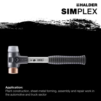                                             SIMPLEX 软面锤  TPE-mid / copper; with reinforced cast iron housing and fibre-glass handle
 IM0015180 Foto ArtGrp Zusatz en
