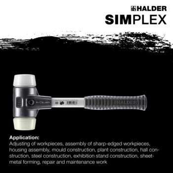                                             SIMPLEX 软面锤  Superplastic / nylon; with reinforced cast iron housing and fibre-glass handle
 IM0015190 Foto ArtGrp Zusatz en
