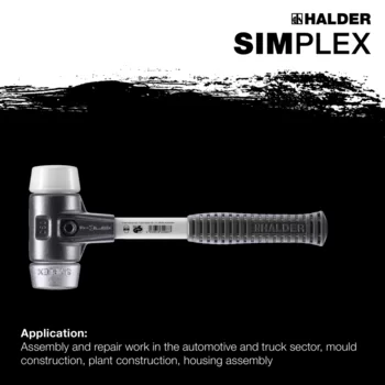                                             SIMPLEX mjuka hammare Superplastic / mjukmetall; med förstärkt gjutjärnshus och glasfiberskaft
 IM0015191 Foto ArtGrp Zusatz en
