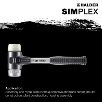                                             SIMPLEX mjuka hammare Nylon / mjukmetall; med förstärkt gjutjärnshus och glasfiberskaft
 IM0015192 Foto ArtGrp Zusatz en
