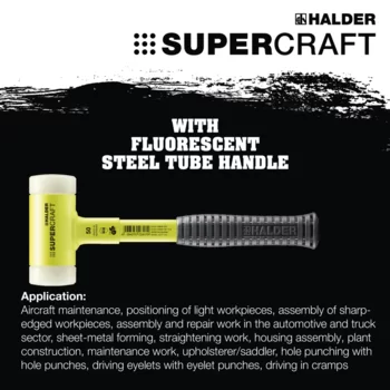                                             SUPERCRAFT soft-face mallets with break-proof steel tube handle, yellow fluorescent coated and ergonomic, anti-slip grip
 IM0015202 Foto ArtGrp Zusatz en
