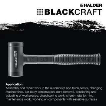                                             BLACKCRAFT-kladivo s měkkou vložkou s násadou z ocelové trubky, odolnou proti prasknutí, potaženou polyuretanem a s ergonomicky tvarovaným, protiskluzovým držadlem
 IM0015210 Foto ArtGrp Zusatz en
