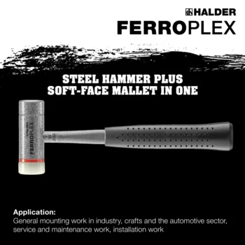                                             FERROPLEX Combi Hammer Locksmith’s hammer and soft-face mallet in one
 IM0015224 Foto ArtGrp Zusatz en
