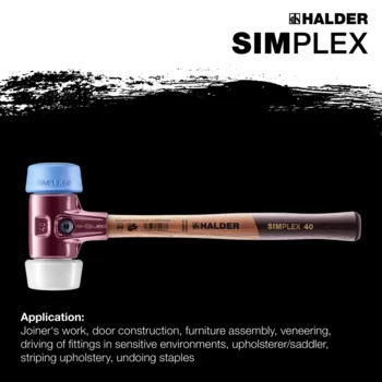                                             SIMPLEX-kladiva s měkkou vložkou, 50:40 TPE-jemná / Superplastik; s tělem z temperované litiny a vysoce kvalitní dřevěnou násadou
 IM0015242 Foto ArtGrp Zusatz en

