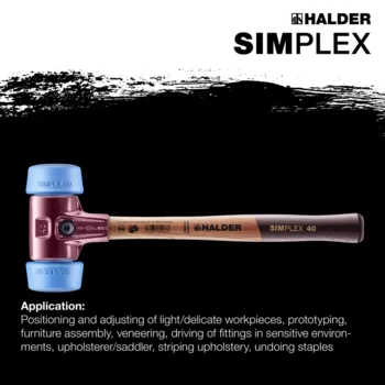                                             SIMPLEX soft-face mallets, 50:40 TPE-soft; with cast iron housing and high-quality wooden handle
 IM0015243 Foto ArtGrp Zusatz en
