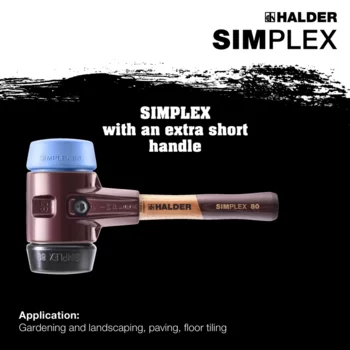                                             SIMPLEX soft-face mallets TPE-soft / rubber composition; with cast iron housing and high-quality extra short wooden handle
 IM0015255 Foto ArtGrp Zusatz en
