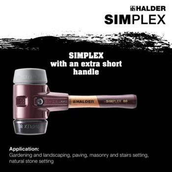                                             SIMPLEX 軟面槌 TPE-mid/橡膠組合物； 帶鑄鐵外殼和高品質超短木手柄
 IM0015260 Foto ArtGrp Zusatz en
