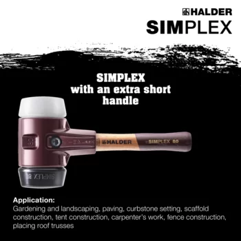                                             SIMPLEX-kladiva s měkkou vložkou Gumový kompozit / superplastik; s tělem z temperované litiny a vysoce kvalitní, extra krátkou, dřevěnou násadou
 IM0015261 Foto ArtGrp Zusatz en

