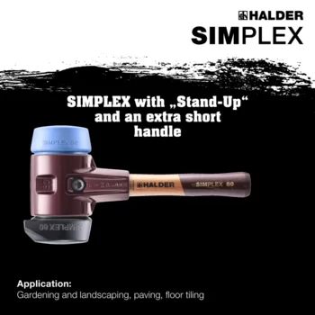                                             SIMPLEX 軟面槌 橡膠成分，具有“站立” / TPE-soft； 帶鑄鐵外殼和高品質超短木手柄
 IM0015264 Foto ArtGrp Zusatz en
