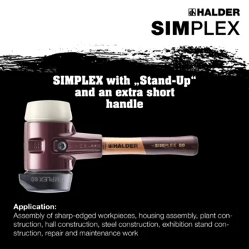                                             SIMPLEX mjuk hammare Kompositgummi, med ”stand-up” / nylon; med gjutjärnshölje och extra kort trähandtag av hög kvalitet
 IM0015268 Foto ArtGrp Zusatz en
