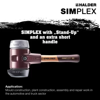                                             SIMPLEX mjuk hammare Kompositgummi, med ”stand-up” / mjukmetall; med gjutjärnshölje och extra kort trähandtag av hög kvalitet
 IM0015269 Foto ArtGrp Zusatz en
