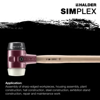                                             SIMPLEX sledge hammers Rubber composition / nylon; with cast iron housing and Hickory handle
 IM0015282 Foto ArtGrp Zusatz en
