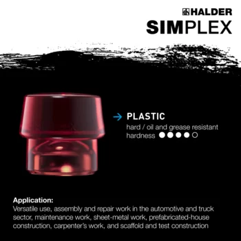                                             SIMPLEX soft-face mallets TPE-soft / plastic; with cast iron housing and high-quality wooden handle
 IM0015354 Foto ArtGrp Zusatz en
