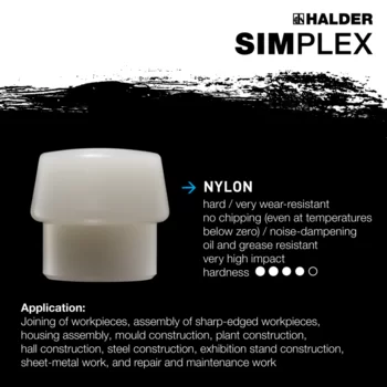                                             SIMPLEX soft-face mallets TPE-soft / nylon; with aluminium housing and high-quality wooden handle
 IM0015356 Foto ArtGrp Zusatz en
