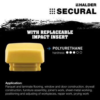                                             SECURAL plus soft-face mallet break-proof head and handle made from one piece of steel, rectangularand inserts, with special handle end
 IM0015359 Foto ArtGrp Zusatz en
