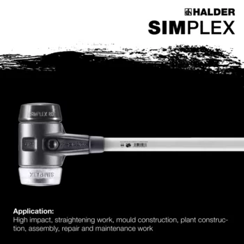                                             SIMPLEX sledge hammers Rubber composition / soft metal; with reinforced cast iron housing and fibre-glass handle
 IM0015365 Foto ArtGrp Zusatz en
