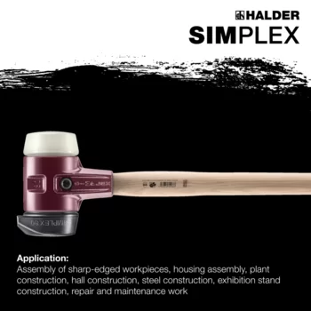                                             SIMPLEX sledge hammers Rubber composition with "Stand-Up" / nylon; with cast iron housing and Hickory handle
 IM0015376 Foto ArtGrp Zusatz en
