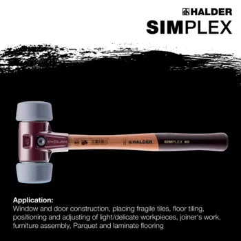                                            SIMPLEX-kladiva s měkkou vložkou, 50:40 TPE-střední; s tělem z temperované litiny a vysoce kvalitní dřevěnou násadou
 IM0015937 Foto ArtGrp Zusatz en
