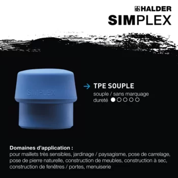                                             SIM­PLEX Plus Box Star­ter Kit SIMPLEX soft-face mallet D80, rubber composition with "stand-up" / superplastic as well as one TPE-soft and one TPE-mid insert plus bottle opener
 IM0016804 Foto ArtGrp Zusatz fr
