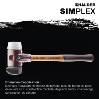                                             SIM­PLEX Plus Box Star­ter Kit SIMPLEX soft-face mallet D80, rubber composition with "stand-up" / superplastic as well as one TPE-soft and one TPE-mid insert plus bottle opener
 IM0016952 Foto ArtGrp Zusatz fr
