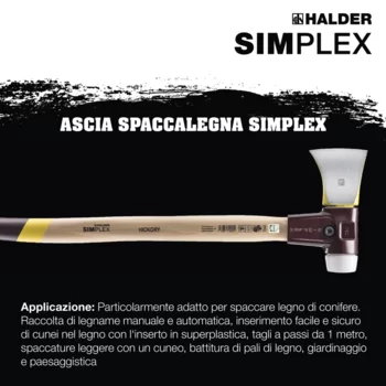                                             Ascia spac­ca­le­gna SIM­PLEX forma sottile, sede in ghisa temperata e manico hickory
 IM0015899 Foto ArtGrp Zusatz it
