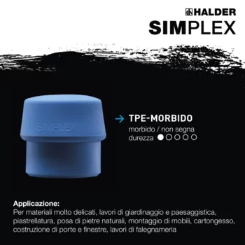                                             Mazze SIM­PLEX TPE-morbido / superplastica; con sede in ghisa temperata e manico in hickory
 IM0016123 Foto ArtGrp Zusatz it
