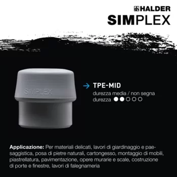                                             Maz­zuo­le SIM­PLEX TPE-morbido / TPE-medio; con sede in ghisa temperata e manico extra-corto in legno di alta qualità
 IM0016126 Foto ArtGrp Zusatz it
