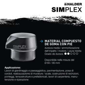                                             Star­ter kit SIM­PLEX Plus Box  Mazzuola SIMPLEX D60, composizione di gomma con base d'appoggio / superplastica nonché sia un insertoTPE-morbido che un inserto TPE-medio più apribottiglie
 IM0016148 Foto ArtGrp Zusatz it
