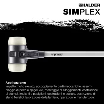                                             Mazze SIM­PLEX Nylon; con sede in ghisa temperata rinforzata e manico in fibra di vetro  
 IM0016528 Foto ArtGrp Zusatz it
