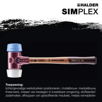                                             SIM­PLEX-Ha­mers, 50 tot 40 TPE-soft / Superplastic; met gietijzeren behuizing en een houten steel van hoge kwaliteit
 IM0015964 Foto ArtGrp Zusatz nl
