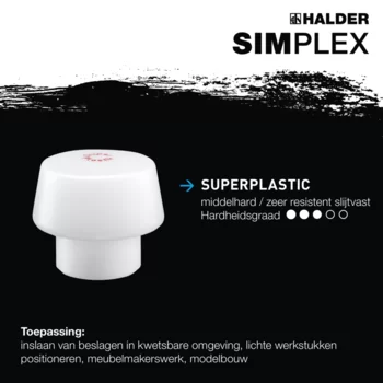                                             SIM­PLEX-Ha­mers, 50 tot 40 TPE-soft / Superplastic; met gietijzeren behuizing en een houten steel van hoge kwaliteit
 IM0015974 Foto ArtGrp Zusatz nl
