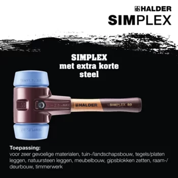                                             SIM­PLEX-Ha­mers met zacht op­per­vlak TPE-soft; with cast iron housing and high-quality extra short wooden handle
 IM0015993 Foto ArtGrp Zusatz nl
