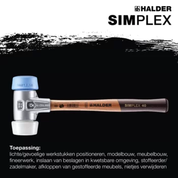                                             SIM­PLEX-Ha­mers, 50 tot 40 TPE-soft / superplastic;met aluminium behuizing en hoogwaardige houten steel
 IM0016090 Foto ArtGrp Zusatz nl
