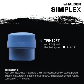                                             SIM­PLEX-Hamer TPE-soft / nylon; met versterkte gietijzeren behuizing en een fiberglas steel 
 IM0016119 Foto ArtGrp Zusatz nl
