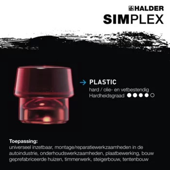                                             SIM­PLEX-Ha­mers met zacht op­per­vlak Plastic; met gietijzeren behuizing en een houten steel van hoge kwaliteit
 IM0016129 Foto ArtGrp Zusatz nl
