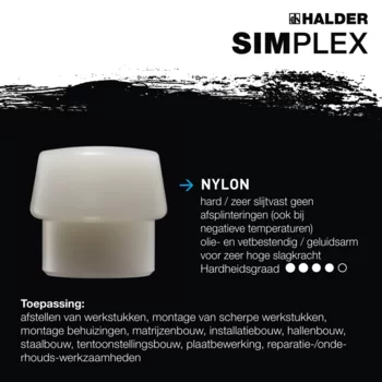                                             SIM­PLEX-Hamer Koper / nylon; met versterkte gietijzeren behuizing en een fiberglas steel 
 IM0016133 Foto ArtGrp Zusatz nl
