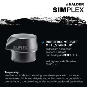                                             SIM­PLEX voor­ha­mers Rubber compositie "Stand-Up" / rubber compositie; met  gietijzeren behuizing en hickory steel
 IM0016149 Foto ArtGrp Zusatz nl
