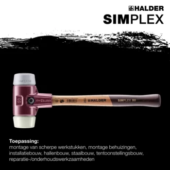                                             SIM­PLEX-Ha­mers met zacht op­per­vlak TPE-mid / nylon; met gietijzeren behuizing en een houten steel van hoge kwaliteit
 IM0016310 Foto ArtGrp Zusatz nl

