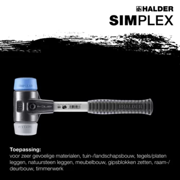                                             SIM­PLEX-Hamer TPE-soft / TPE-mid; met versterkte gietijzeren behuizing en een fiberglas steel 
 IM0016374 Foto ArtGrp Zusatz nl
