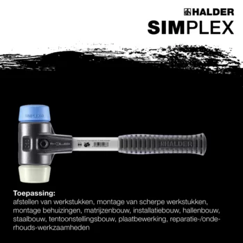                                             SIM­PLEX-Hamer TPE-soft / nylon; met versterkte gietijzeren behuizing en een fiberglas steel 
 IM0016386 Foto ArtGrp Zusatz nl
