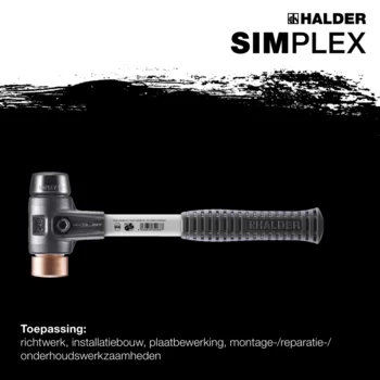                                             SIM­PLEX-Hamer Rubber compositie / koper; met versterkte gietijzeren behuizing en een fiberglas steel 
 IM0016396 Foto ArtGrp Zusatz nl
