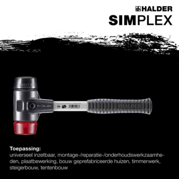                                             SIM­PLEX-Hamer Rubber compositie / plastic; met versterkte gietijzeren behuizing en een fiberglas steel 
 IM0016399 Foto ArtGrp Zusatz nl
