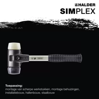                                             SIM­PLEX-Hamer Rubber compositie / nylon; met versterkte gietijzeren behuizing en een fiberglas steel 
 IM0016406 Foto ArtGrp Zusatz nl
