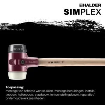                                             SIM­PLEX voor­ha­mers Rubber compositie / nylon; met gietijzeren behuizing en hickory steel
 IM0016506 Foto ArtGrp Zusatz nl
