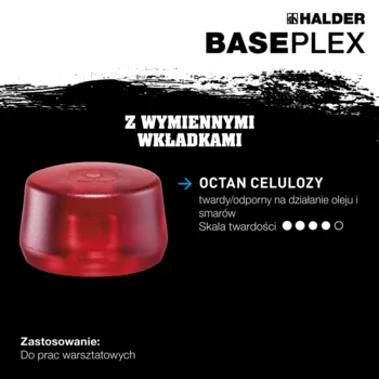                                             BA­SE­PLEX młot­ki z mięk­ki­mi koń­ców­ka­mi Nylon / octan celulozy; z obudową z cynkowego odlewu i drewnianym uchwytem
 IM0016637 Foto ArtGrp Zusatz pl
