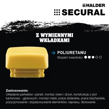                                             SE­CU­RAL plus soft-face mal­let break-proof head and handle made from one piece of steel, rectangularand inserts, with special handle end
 IM0016758 Foto ArtGrp Zusatz pl
